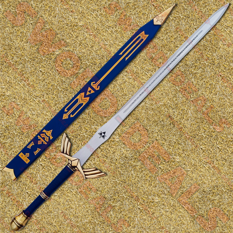 Blue Hero Master link Zelda Sword with wooden scabbard from Legend of Zelda