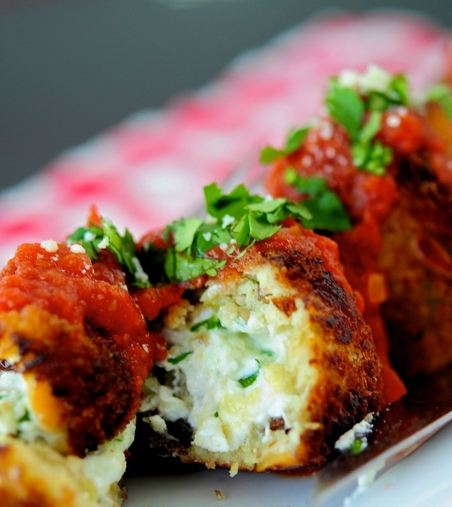 Eggplant & Ricotta Meatballs with Basilico Sauce