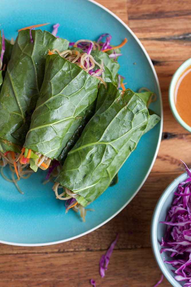 SPICY ASIAN COLLARD GREEN WRAPS
