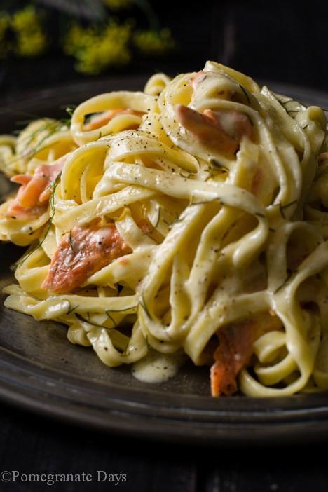 Salmon Pasta & Lemon Cream Sauce