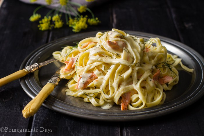 Salmon Pasta & Lemon Cream Sauce