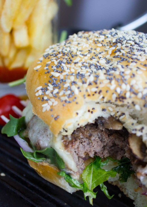 Mushroom Swiss Cheese Burgers