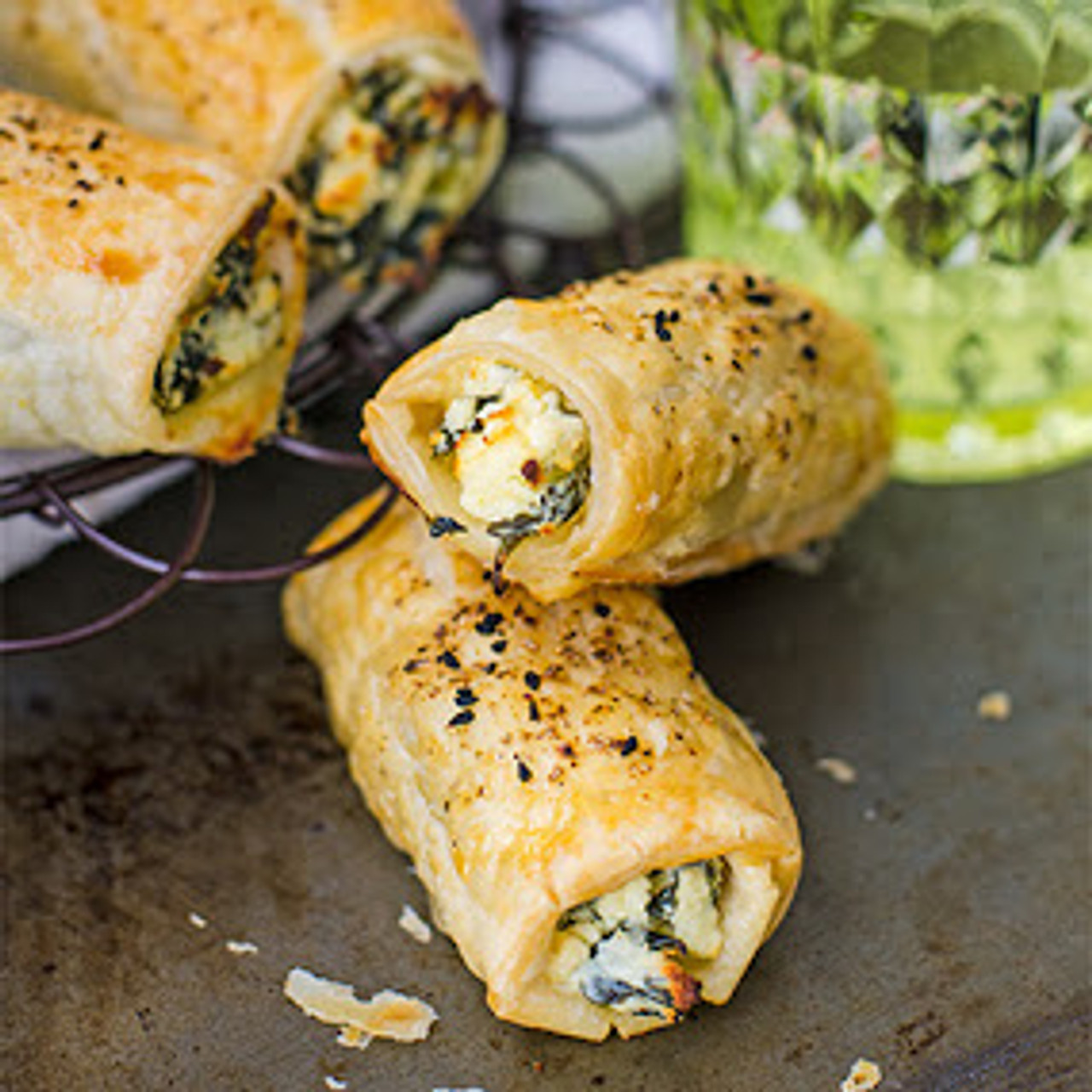 FETA RICOTTA SPINACH ROLLS