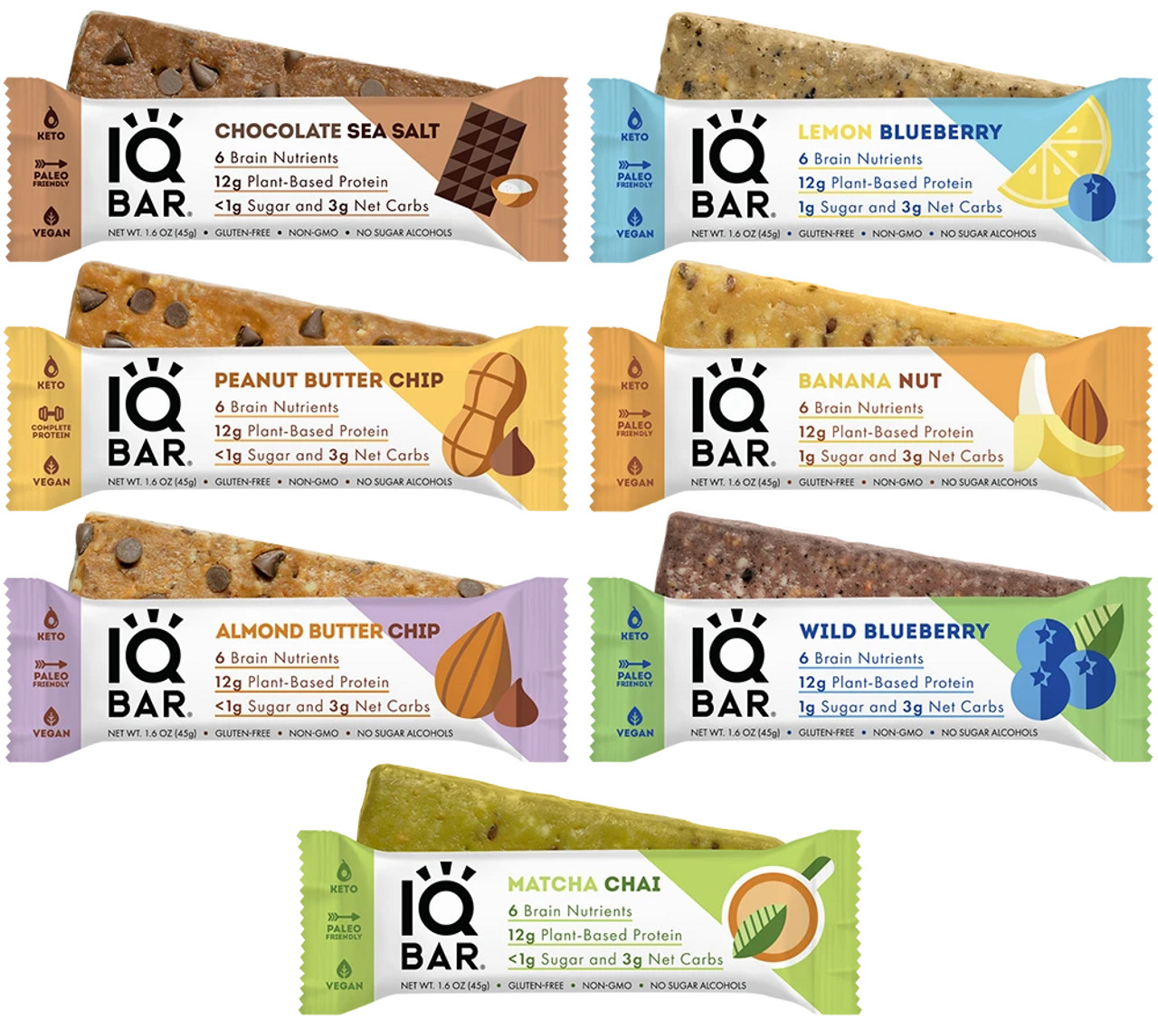 IQBAR 7 Bar Sampler - Keto, GF, Non-GMO