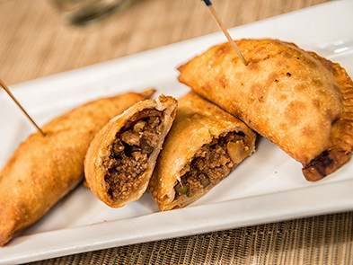 EMPANADA SAMPLER Beef, Chicken, Onion & Cheese, Corn & Cheese