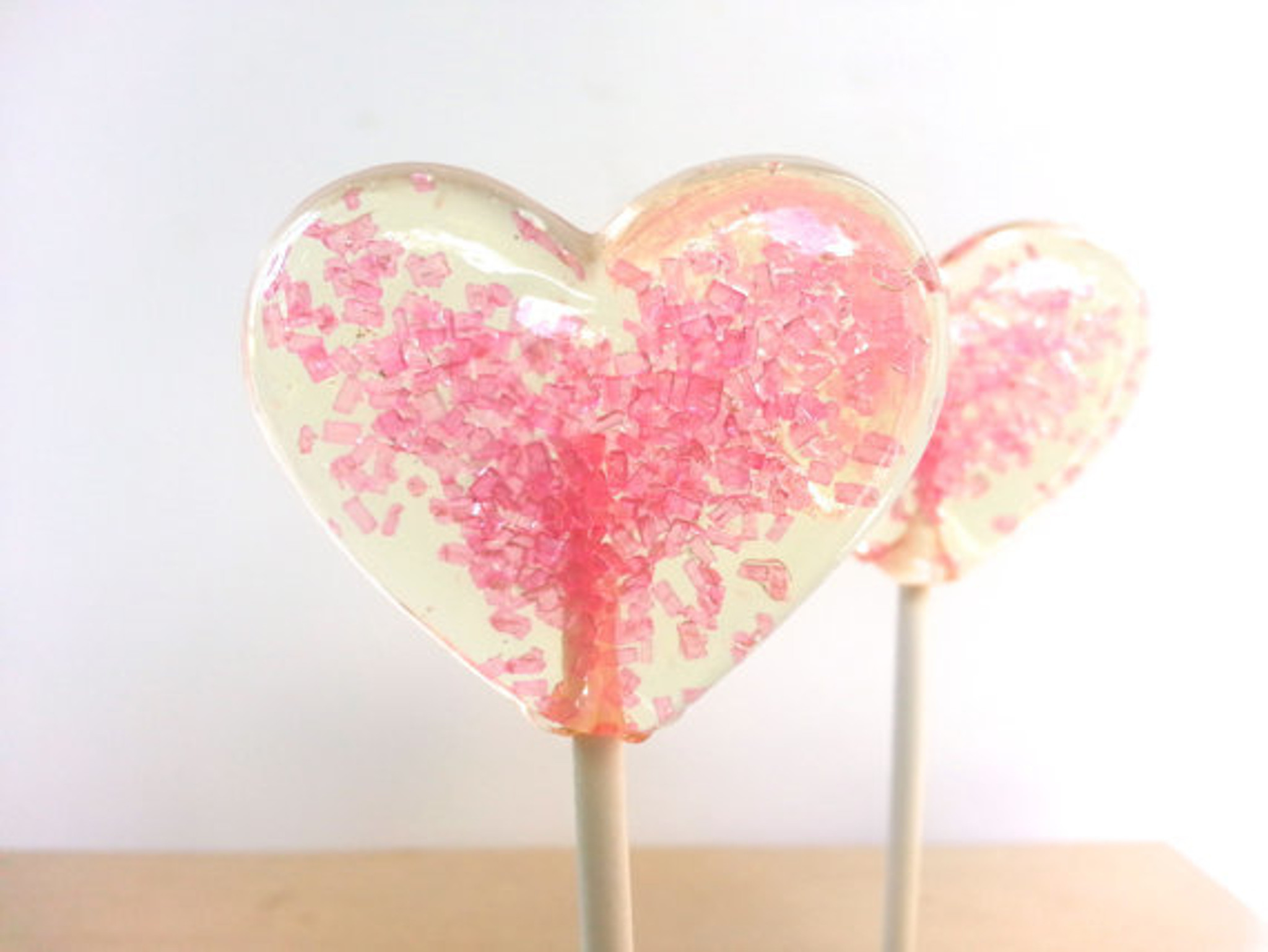 Glitter Heart Lollipops Six Included Many Flavors Colors