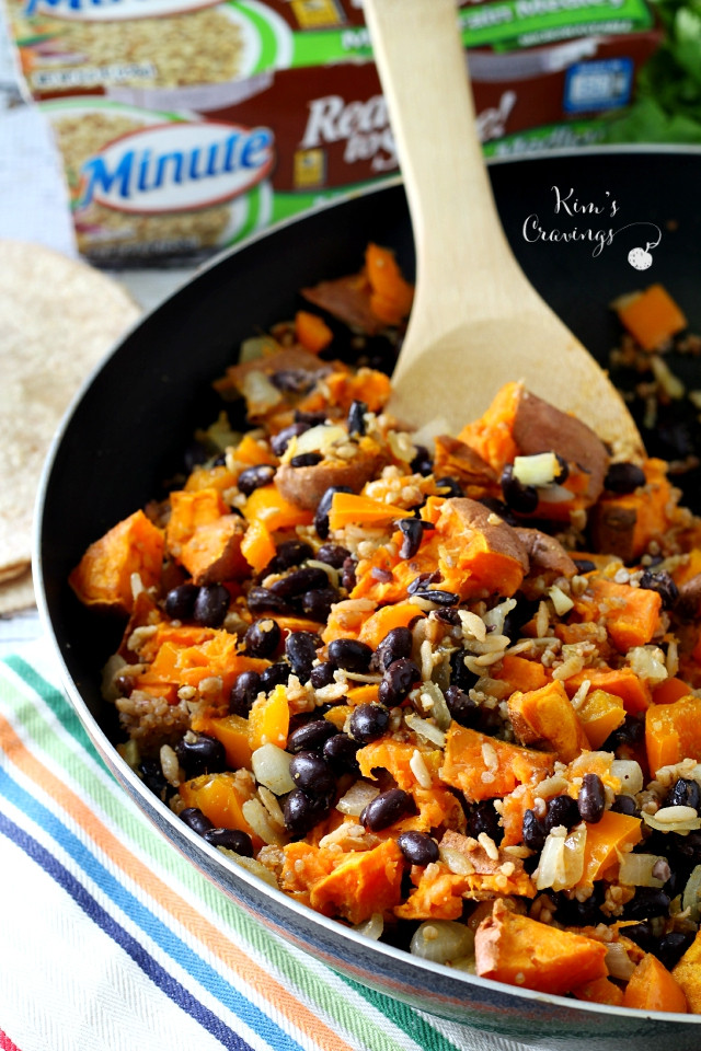 SWEET POTATO AND BLACK BEAN VEGAN SKILLET AND/OR BURRITOS