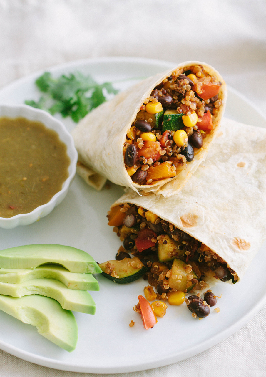 SPICY BLACK BEAN, CORN & QUINOA BURRITOS