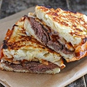 Roast Beef Grilled Cheese w/ BBQ Sauce