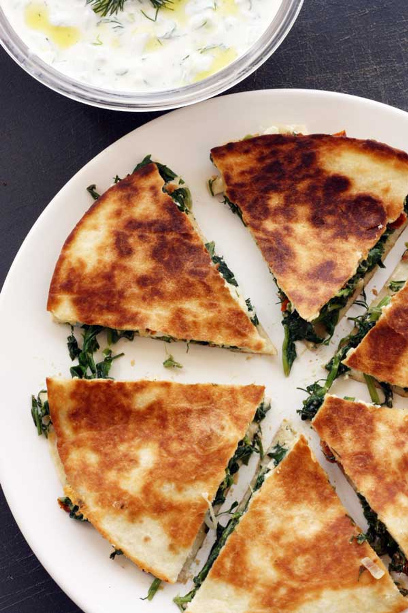 Greek Quesadillas with Tsatziki