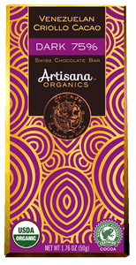 Swiss Chocolate Bar – Dark 75% Venezuelan Criollo Cacao Swiss Chocolate Bar – Dark 75% Venezuelan Criollo Cacao