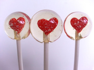 Red Heart Lollipops, Lollipops, Wedding Favors - Six Included Red Heart Lollipops, Lollipops, Wedding Favors - Six Included