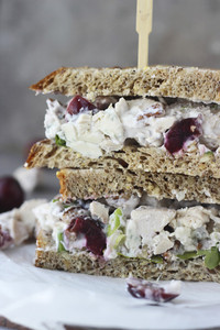 Lightened-Up Chicken Salad with Bing Cherries, Pecans and Blue Cheese