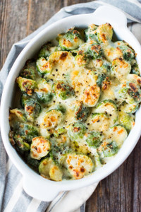 Cheesy Garlic Brussels Sprout Bake Cheesy Garlic Brussels Sprout Bake