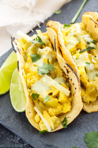 EGG, GREEN CHILE AND CHEESE BREAKFAST TACOS EGG, GREEN CHILE AND CHEESE BREAKFAST TACOS