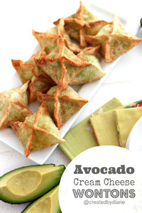 Avocado Cream Cheese Wontons Avocado Cream Cheese Wontons