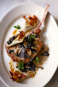 Roasted Veal Chops with Black Trumpet Mushrooms & Artichokes Roasted Veal Chops with Black Trumpet Mushrooms & Artichokes