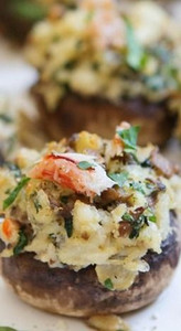 Crab Stuffed Mushrooms - 40 pieces per tray Crab Stuffed Mushrooms - 40 pieces per tray