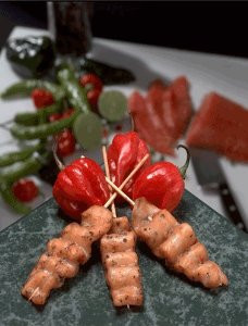 Chili Lime Salmon Satay - 25 pieces per tray (GF)