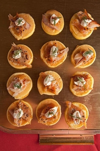 Handmade Russian Mini Blinis - 36 pieces per tray Handmade Russian Mini Blinis - 36 pieces per tray