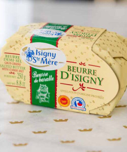 Isigny Beurre de Baratte Butter, Salted - 8.8 oz. Isigny Beurre de Baratte Butter, Salted - 8.8 oz.