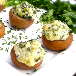 Boursin & Spinach Stuffed Mushrooms - 50 pieces per tray Boursin & Spinach Stuffed Mushrooms - 50 pieces per tray