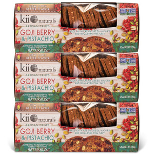 Kii Naturals Artisan Crisps- Goji Berry & Pistachio, 5.3 oz (3 Pack) Kii Naturals Artisan Crisps- Goji Berry & Pistachio, 5.3 oz (3 Pack)