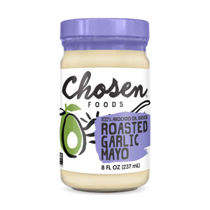 Chosen Foods Roasted Garlic Avocado Oil Mayo 8 oz., Non-GMO, 100% Pure, Gluten Free, Dairy Free - 3 Pack Chosen Foods Roasted Garlic Avocado Oil Mayo 8 oz., Non-GMO, 100% Pure, Gluten Free, Dairy Free - 3 Pack