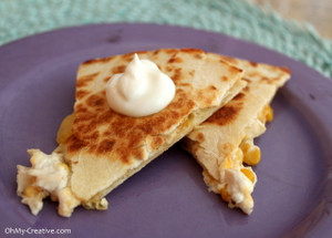 Chicken Quesadilla With Goat Cheese & Corn Salsa Chicken Quesadilla With Goat Cheese & Corn Salsa