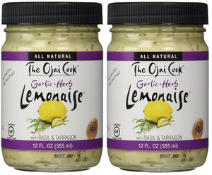 Garlic Herb Lemonaise - Organic Mayonnaise Aioli Made With Cage-Free Eggs, Basil and Tarragon - Pack of 2 Garlic Herb Lemonaise - Organic Mayonnaise Aioli Made With Cage-Free Eggs, Basil and Tarragon - Pack of 2