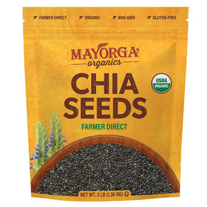 Mayorga Organics Raw Chia Seeds, 3lb Resealable Bag, Gluten-Free Mayorga Organics Raw Chia Seeds, 3lb Resealable Bag, Gluten-Free