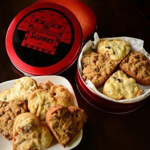 Tin of Heart Shaped Scones (10) - Valentines Day Tin of Heart Shaped Scones (10) - Valentines Day