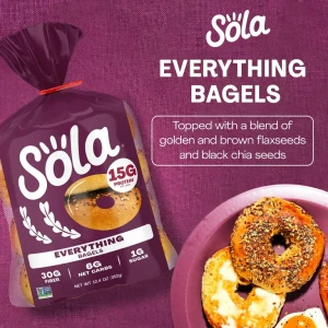 SOLA Low Carb Bagels - Everything