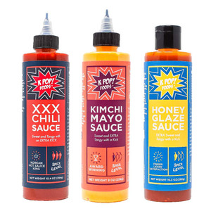 K-TOWN Korean Sauce Variety Pack - Super Spicy Chili Sauce, Kimchi Spicy Mayo, and Honey Chili Sauce K-TOWN Korean Sauce Variety Pack - Super Spicy Chili Sauce, Kimchi Spicy Mayo, and Honey Chili Sauce