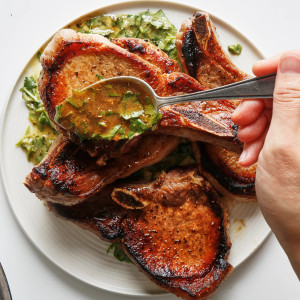 BONE IN BERKSHIRE THICK NEW YORK PORK CHOP BONE IN BERKSHIRE THICK NEW YORK PORK CHOP