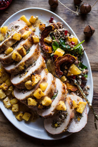 Pineapple Glazed Pork Roast with Bacon Wild Rice Stuffing. Pineapple Glazed Pork Roast with Bacon Wild Rice Stuffing.