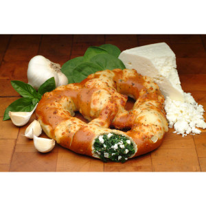 Spinach Feta Stuffed Pretzels - 6 oz- 24 per case Spinach Feta Stuffed Pretzels - 6 oz- 24 per case