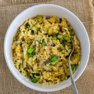 Cheesy Chicken Cauliflower Risotto - Keto, Low Carb Cheesy Chicken Cauliflower Risotto - Keto, Low Carb