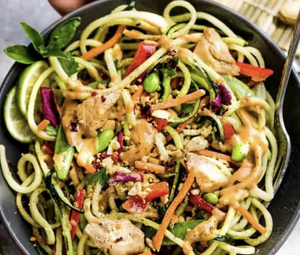 Sesame Chicken With Zoodles - Keto, Low Carb Sesame Chicken With Zoodles - Keto, Low Carb
