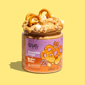 bNutty Irresistible Pretzel Gourmet Peanut Butter - Gluten Free - Natural Peanut Butter - 12oz Jars - 3 Pack