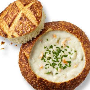 San Francisco Clam Chowder Soup with Bread Bowls - includes 4 San Francisco Clam Chowder Soup with Bread Bowls - includes 4