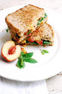 Grilled Chipotle Cheddar with Peach Bruschetta Grilled Cheese Grilled Chipotle Cheddar with Peach Bruschetta Grilled Cheese