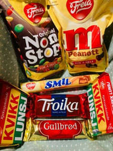 Norwegian Chocolate Candy Variety Pack - Smil Troika Gullbrød M Non Stop Kvikk Lunsj Norwegian Chocolate Candy Variety Pack - Smil Troika Gullbrød M Non Stop Kvikk Lunsj