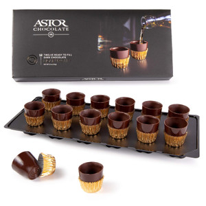 Belgium Chocolate Liqueur Cups - includes 12 Chocolate Ready to Fill Cups, Mini Dessert Shells Belgium Chocolate Liqueur Cups - includes 12 Chocolate Ready to Fill Cups, Mini Dessert Shells