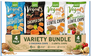 Vegeats Protein Snacks Variety Pack – Chickpea Chips, Lentil Chips & Protein Pops