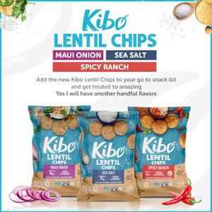 Kibo Lentil Chips Variety Pack - Maui Onion, Sea Salt, and Spicy Ranch - 18 Pack Kibo Lentil Chips Variety Pack - Maui Onion, Sea Salt, and Spicy Ranch - 18 Pack