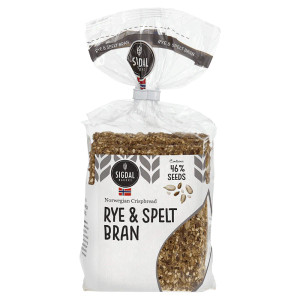 Sigdal Rye & Spelt Bran Wholegrain Crispbread Bag, 8.29 oz Sigdal Rye & Spelt Bran Wholegrain Crispbread Bag, 8.29 oz