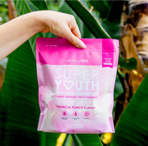 SkinnyFit Super Youth Tropical Punch Multi-Collagen Peptides + Probiotics - 30 Servings SkinnyFit Super Youth Tropical Punch Multi-Collagen Peptides + Probiotics - 30 Servings