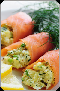 Smoked Salmon Stuffed with Potato Salad Smoked Salmon Stuffed with Potato Salad