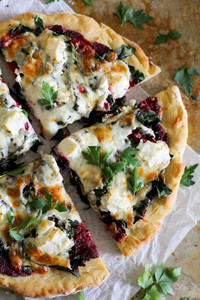 Beet Pesto Pizza with Kale and Goat Cheese Beet Pesto Pizza with Kale and Goat Cheese